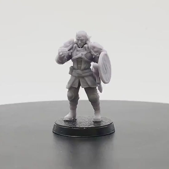 Tundra Male Tiefling Warrior | Tabletop RPG Miniature | D&D | Roleplaying