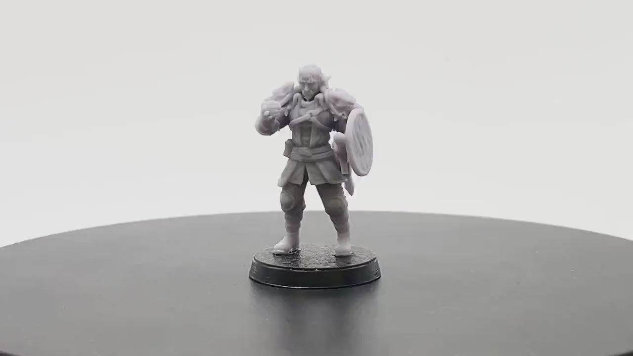 Tundra Male Tiefling Warrior | Tabletop RPG Miniature | D&D | Roleplaying