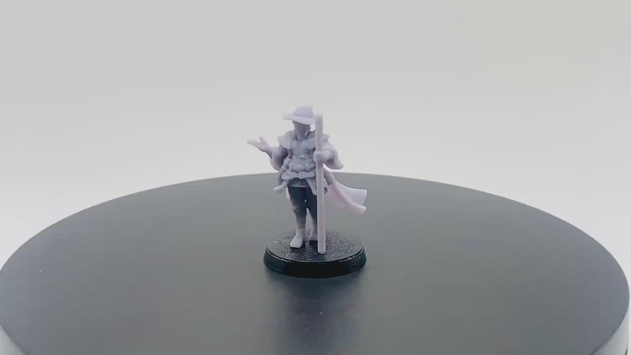 Female Human Mage with Staff | Tabletop RPG Miniature | D&D | Roleplaying