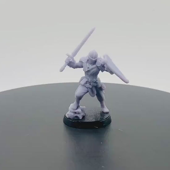 Male Human Knight with Sword and Shield | Tabletop RPG Miniature | D&D | Roleplaying