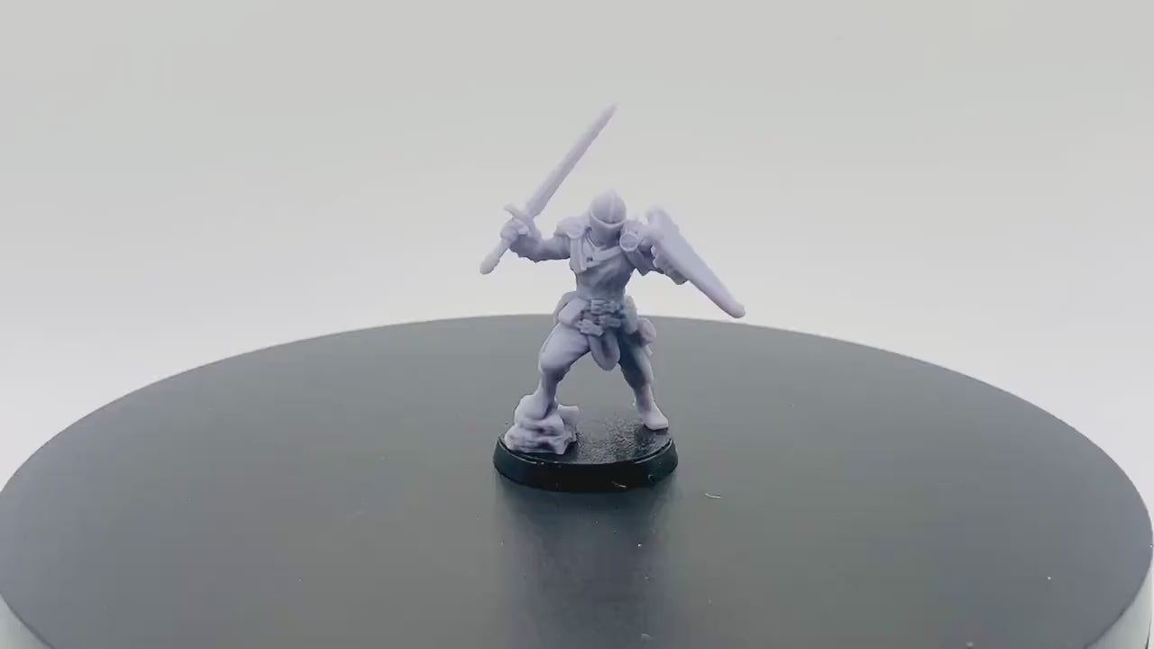 Male Human Knight with Sword and Shield | Tabletop RPG Miniature | D&D | Roleplaying