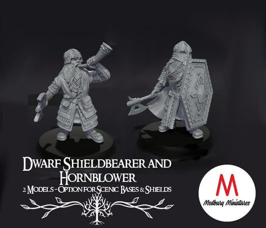 Dwarven Shield Bearer and Hornblower