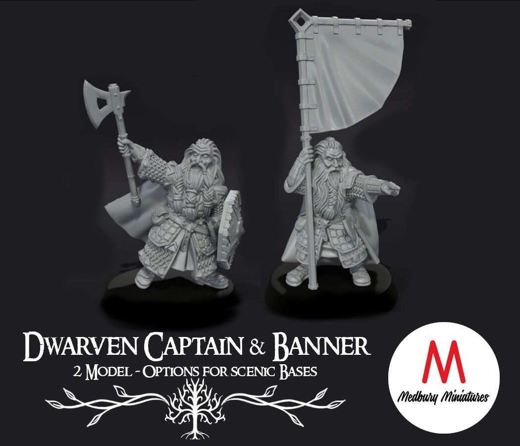 Dwarven Captain and Banner
