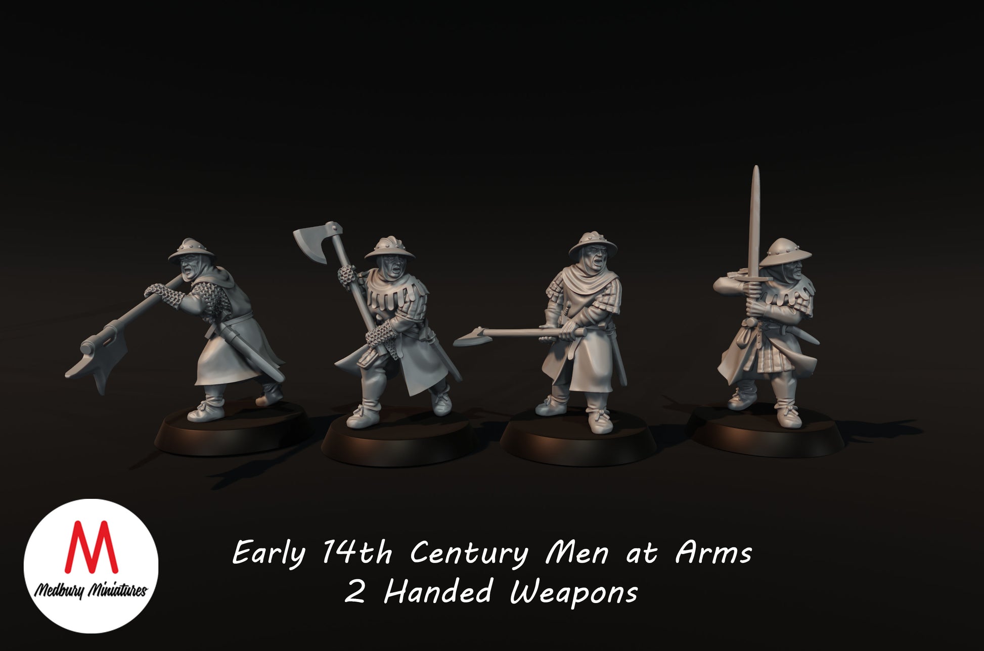 14th Century Men at Arms with Two Handed Weapons